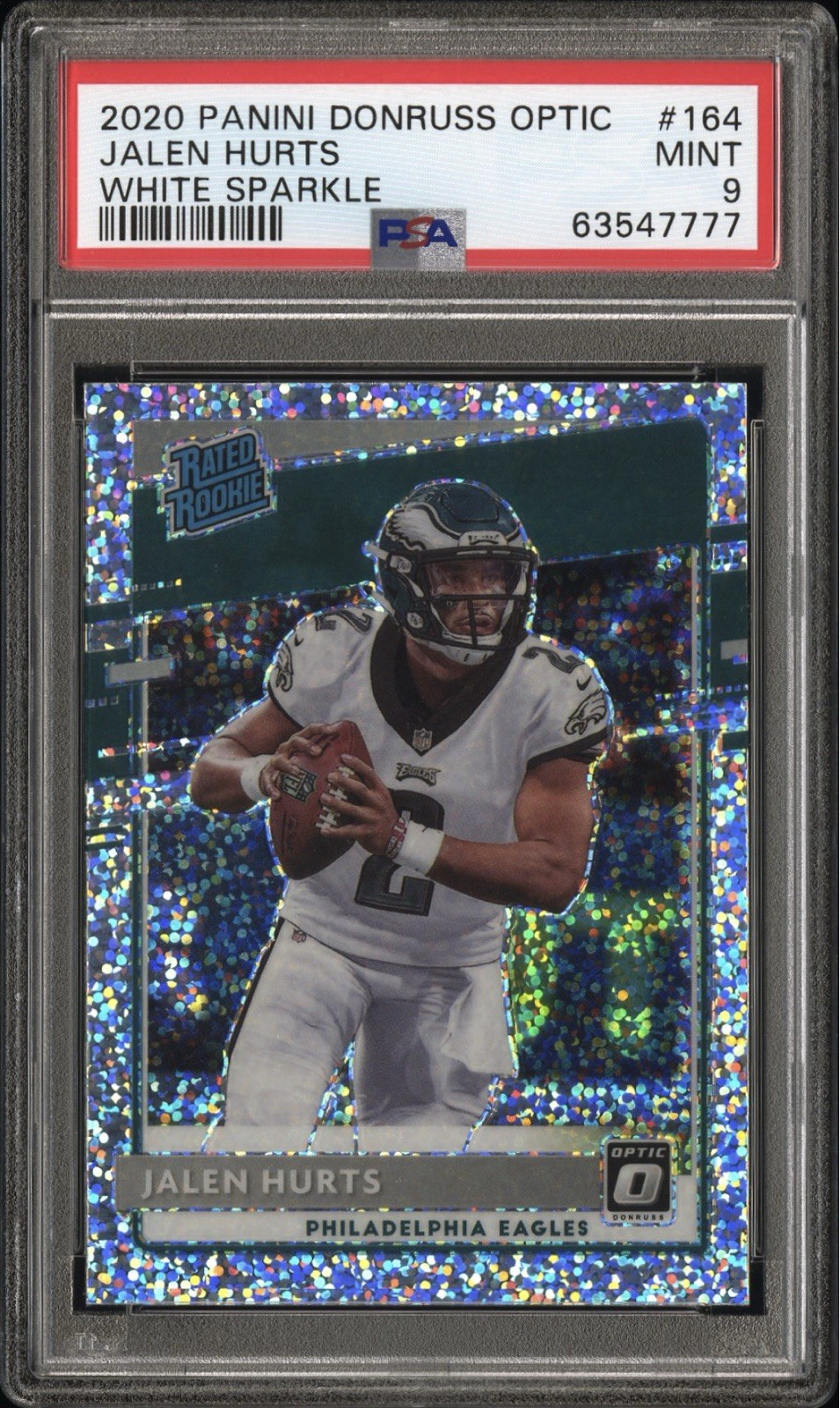 2020 Panini Donruss Optic Jalen Hurts #164 White Sparkle PSA 9 Eagles