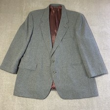 Levi Strauss Business Class Blazer Mens 46R Gray 2 Button Sport Coat USA Made