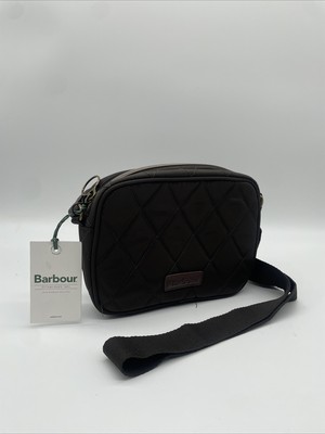 Unisex Adults Barbour Quilted Crossbody Olive Green Bag Brand New 