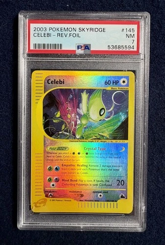 2003 POKEMON SKYRIDGE #145 CELEBI-REVERSE FOIL PSA 7 NEAR MINT