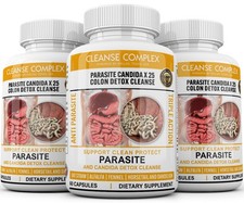 Colon Detox Cleanse Parasite Candida Natural Herbal Supplement 180 Capsules