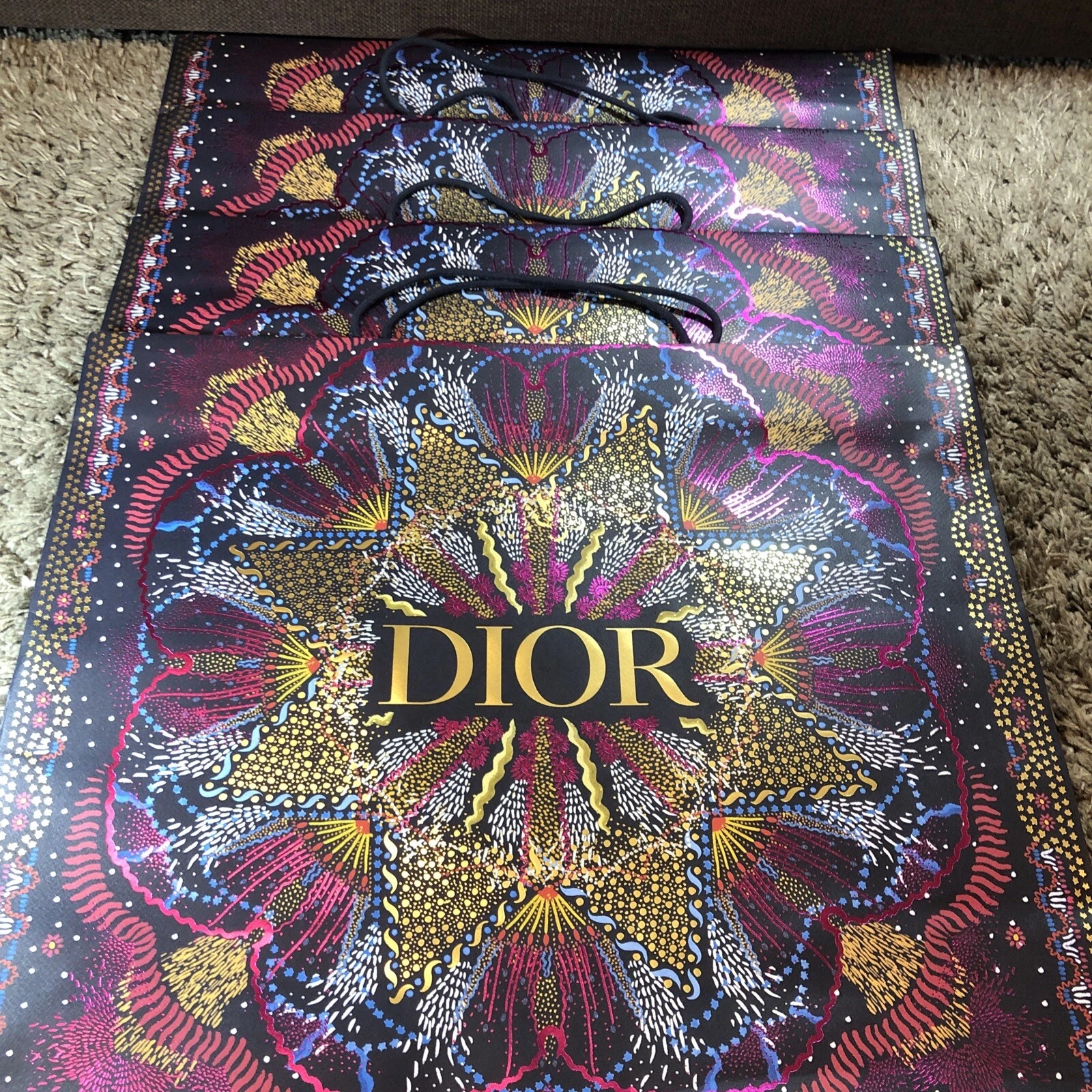 Authentique sac cadeau Dior vacances XXL 25 x 20 x 7 Job lot lot de 4 sacs rare