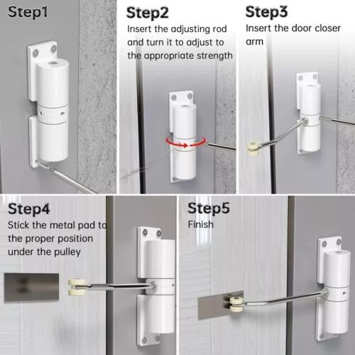 Automatic Door Closer Safety Spring Door CloserDoor Closer for Door Self White - Picture 3 of 9