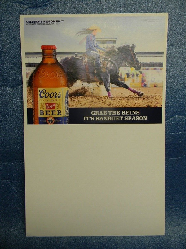 SWEET 2021 COORS BEER RODEO NELLIE MILLER COWGIRL EASEL SIGN GOLDEN COLORADO
