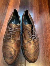Pons Quintana fantastic bronze paisly painted leather loafers, s 39.5 new