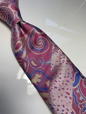NWT IMANI UOMO MULTI COLOR PAISLEY STYLE PRINT SILK TOUCH NECK TIE  HANKY