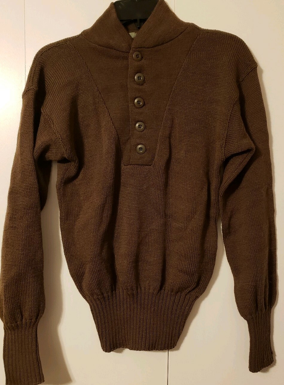 Submarine 5 Button 100% Wool Sweater - Small | eBay