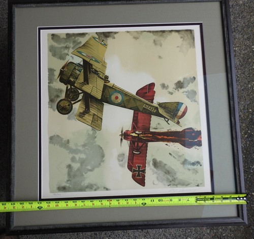 "Litografía Merv Corning ""Air Duel"" Collishaw Primera Guerra Mundial Sopwith Triplano RNAS Fighter - Imagen 7 de 10