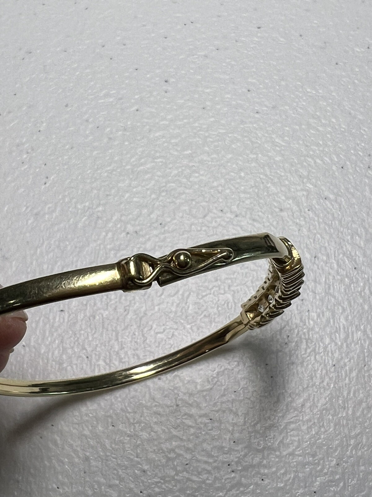 10k solid yellow gold smooth bangle bracelet 6.9 … - image 6