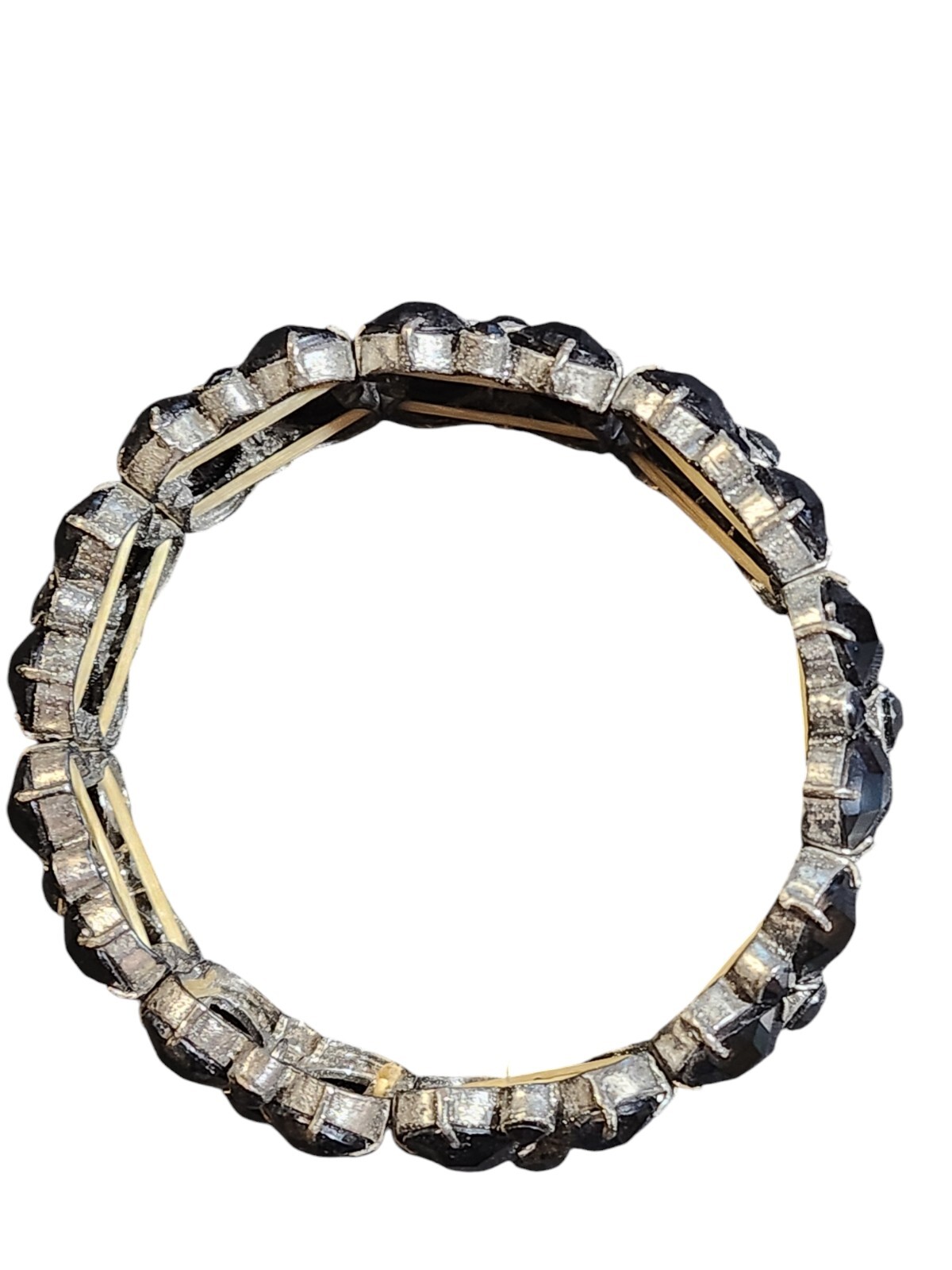 Vintage Stretch Statement Bracelets Set Black & A… - image 5