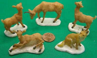 Unknown Brand Five Deer & Fox Miniatures   ZKT