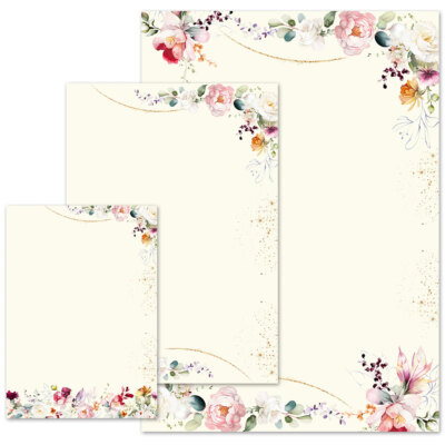 Motiv-Briefpapier TROPISCHE BLUMEN, Liebesbrief