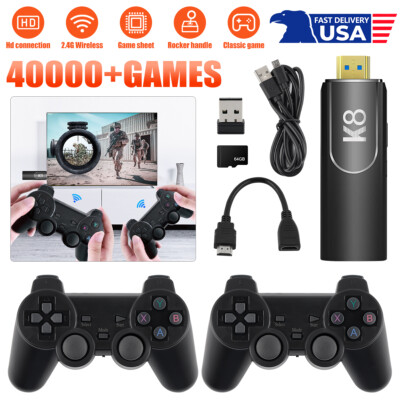 4K Retro Video Game Console 40000+Video Game Stick 2xWireless Controllers w/64GB