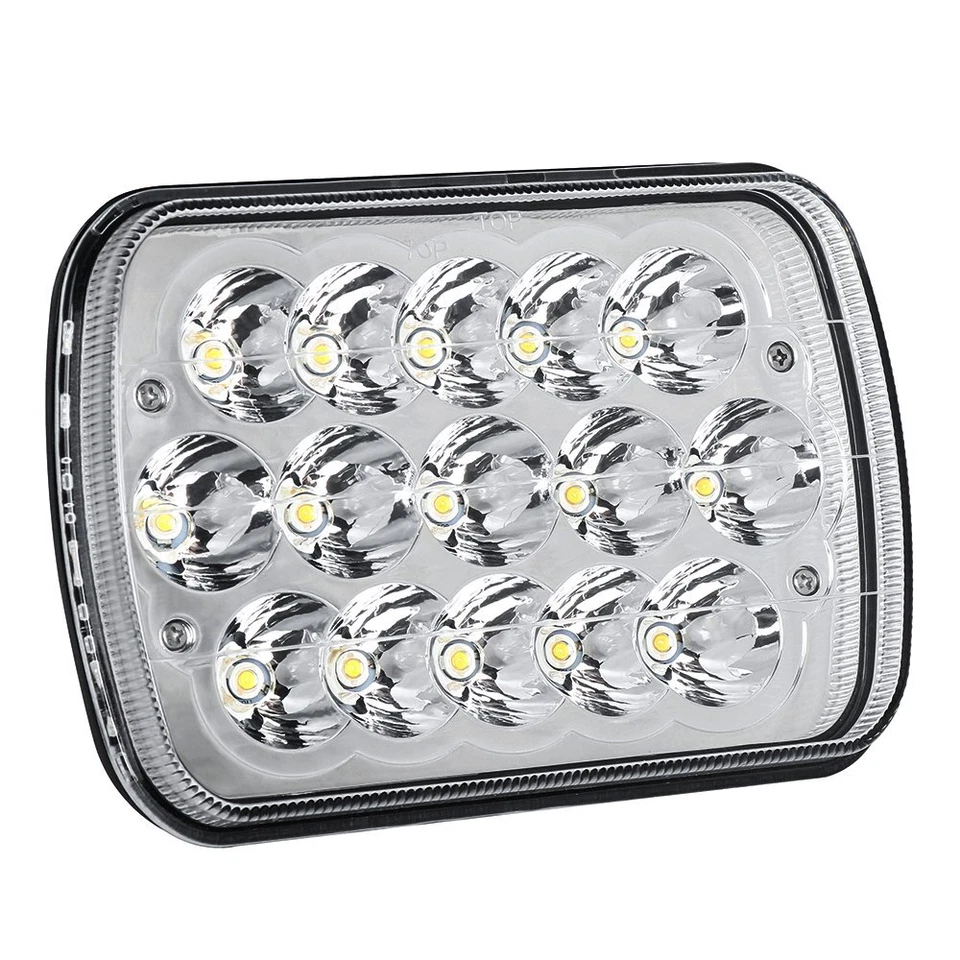 Pair 7x6" 5x7'' LED Headlights Hi-Lo For Chevy C1500 C2500 C3500 Suburban Pickup Foto 3 de 4