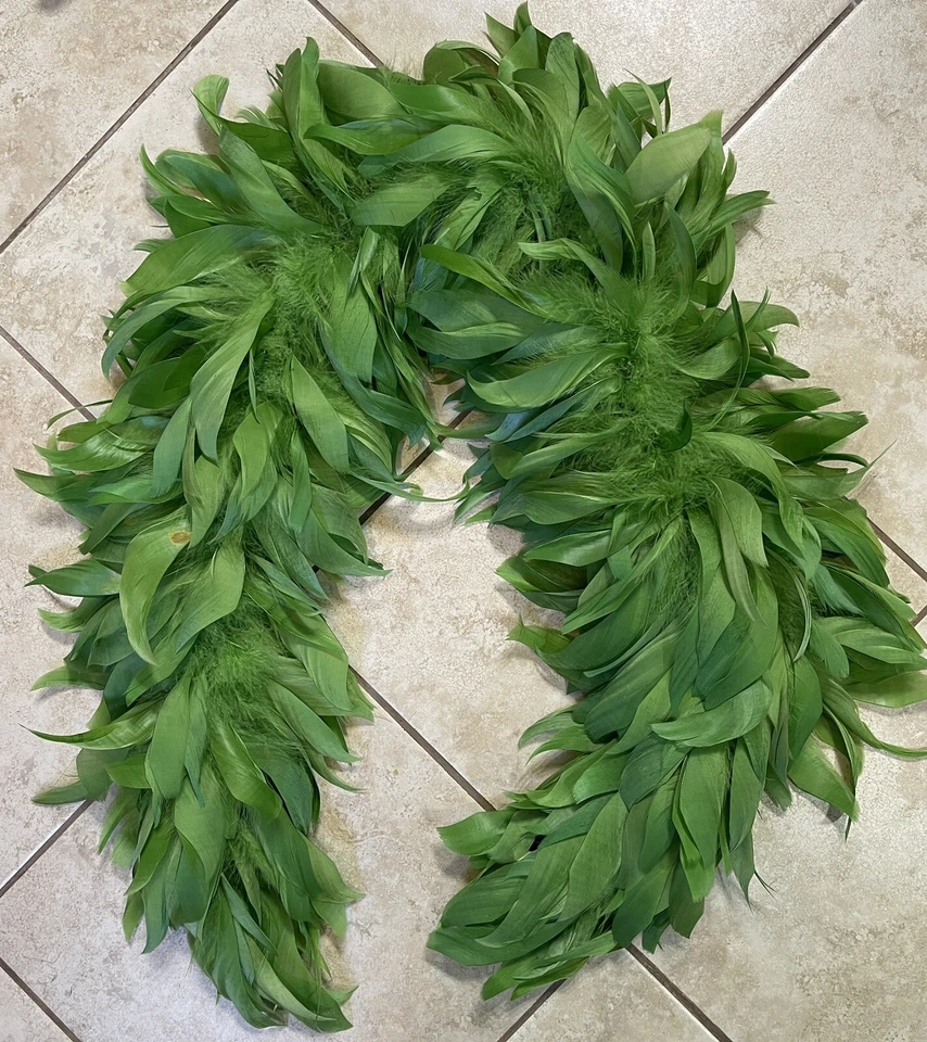 Antigua bufanda boa con cuello de pluma verde aleta envoltura años 20 Art Deco para mujer francesa Foto 2 de 4