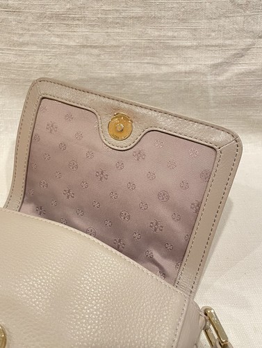 Tory Burch Gray Leather Flap Crossbody Bag, Great - Picture 13 of 20