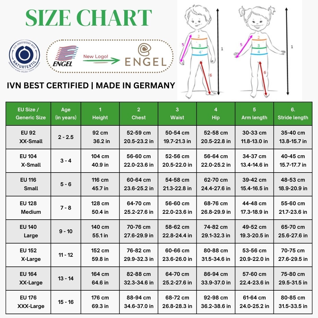 ENGEL Kids Thermal Underwear Base Layer Leggings, Merino Wool