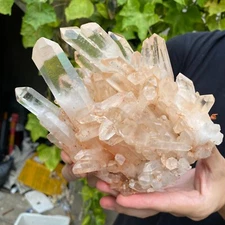 2.4lb Natural White Clear Quartz Crystal Cluster Raw Healing Specimen