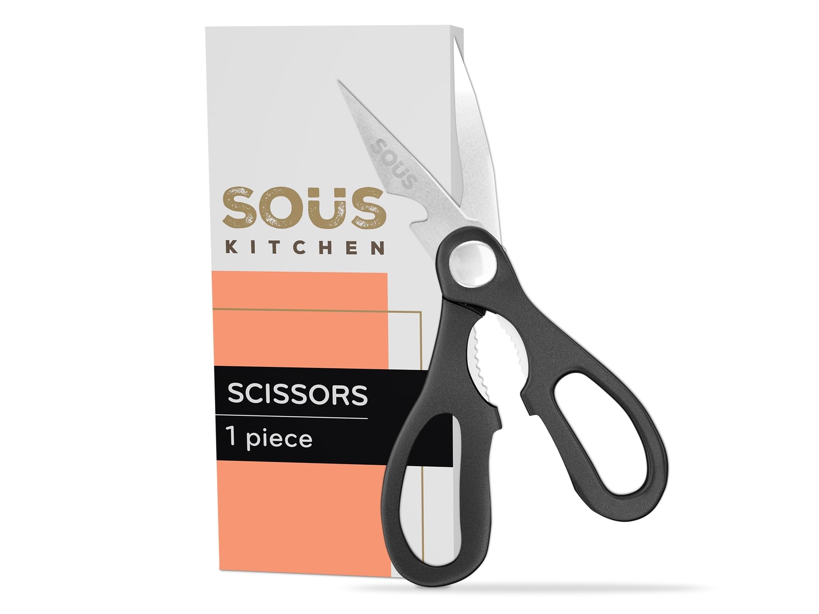 Scissors All Purpose - Kitchen Shears Heavy Duty With Integrated Bottle Opene...-image