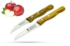 SMI Solingen K&uuml;chenmesser Olivenholz Sch&auml;lmesser Gem&uuml;semesser Obstmesser gebogen