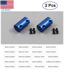 2 pcs Aluminum Blue Shaft Coupling Rigid Coupler Motor Connector CNC DIY