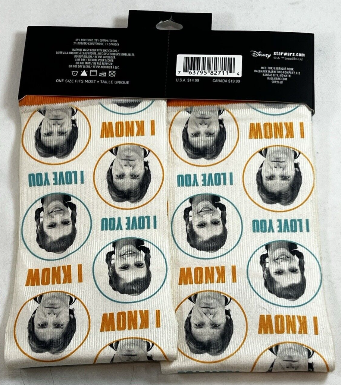 SAOLA Calze Hallmark Star Wars Crew Han Solo e Principessa Leia Taglia Unica NUOVE