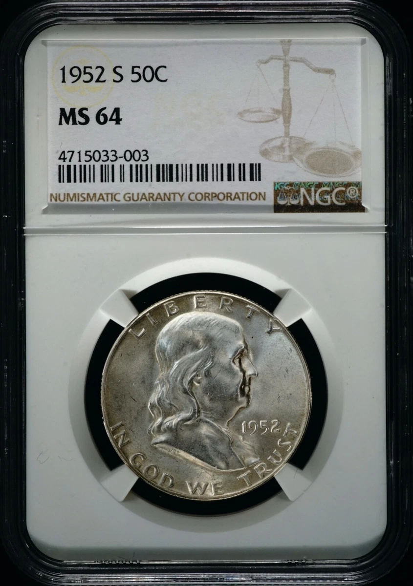 NGC 1952 Grade MS 64 Franklin Half Dollars (1948-1963) for sale | eBay