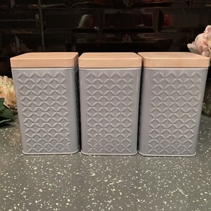 ochre tea coffee sugar canisters