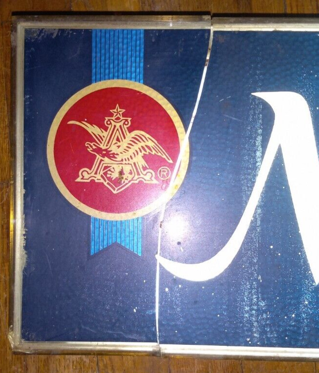 Vintage Anheuser-Busch Natural Light, Double Sided, Light Up Metal Sign