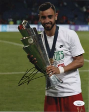 Portugal Bruno Fernandes Autographed Signed 8x10 EPL Photo JSA COA #4