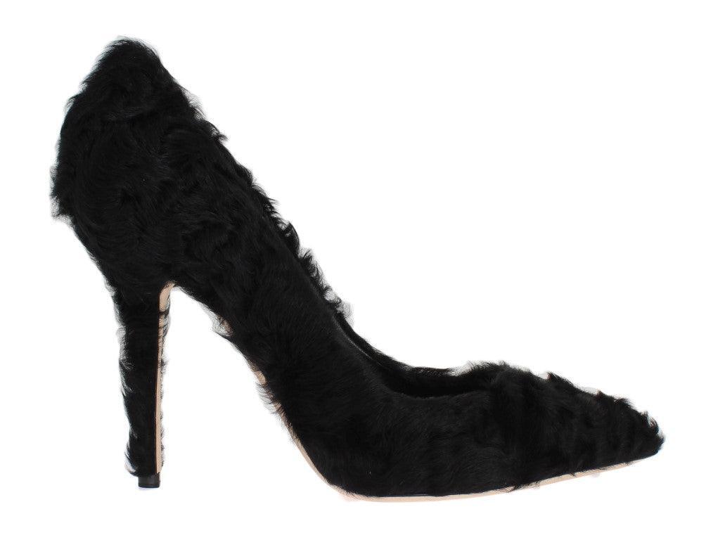 ドルチェ&ガッバーナ Dolce & Gabbana Lamb Leather Pumps Dolce & Gabbana Black Xiangao Lamb Fur Leather Pumps | eBay