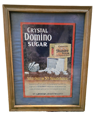 Crystal Domino Sugar Life Magazine Dec. 1907 Framed Advertisement 12 x 10'' Frame