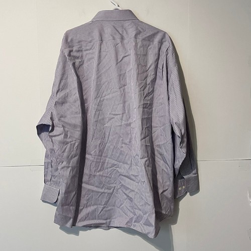 Pronto Uomo Mens Platinum Shirt Size 20 34/35 Purple Check Non-Iron Slim Fit - Picture 6 of 9