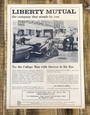 Newspaper Print Ad Liberty Mutual College Campus Career Interview 1961 #0028