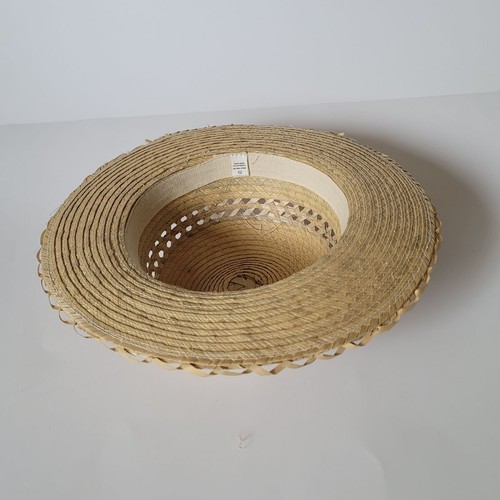 Women Natural Straw Summer Hat Size 52 cm 6-1/2 Handmade Guatemala #04 - Picture 3 of 5