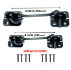 Cabin Hook and Eye | Black HEAVY DUTY Gate Shed Door Latch Catch Lock Hooks