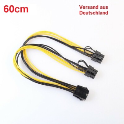60cm 8Pin auf Doppel PCI-E 8Pin (6Pin + 2Pin) Grafik-Grafikkarte Netzteilkabel 