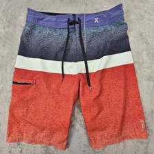 Hurley Phantom Board Shorts Men's 30 Red White Blue Patriotic USA Swim Beach