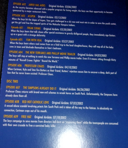 South Park - The Complete Sixth Season (DVD, 2005, 3-Disc Set) - Picture 5 of 6