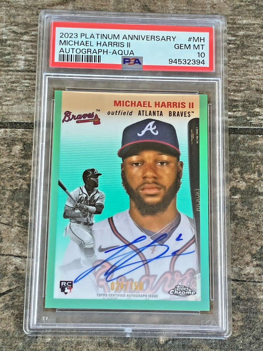 Michael Harris II 2023 Topps Chrome Platinum AQUA /150 Auto #CPA 