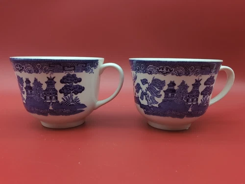 Willow Blue Made in England Flat Cup by Johnson Brothers - Set Of 2
