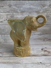 Vintage Niloak Pottery Circus Elephant Planter 6” Mixed Green Brown Glaze