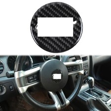 Real Carbon Steering Wheel Center Decor Sticker Trim For Ford Mustang 09-13