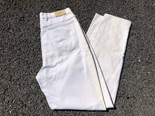 USA Union-Made Lee White Denim Stained High-Waisted 80's Jeans - 14 Long