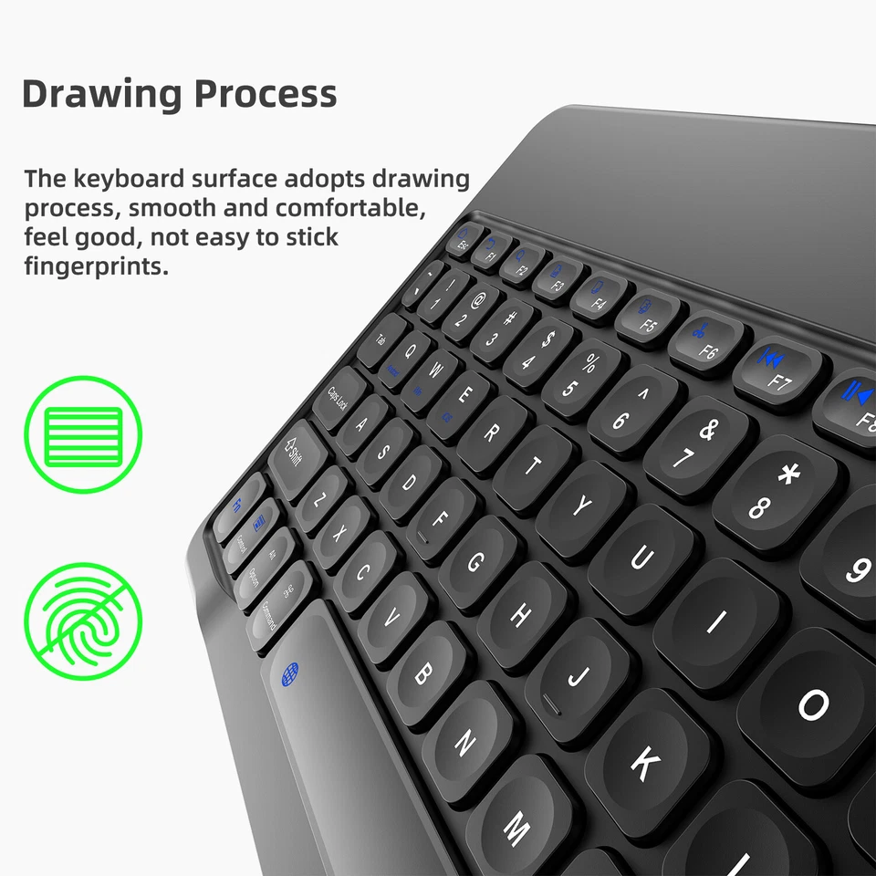Wireless Bluetooth Keyboard For Windows Android iOS PC Phone Tablet Universal US - Image 4 of 4