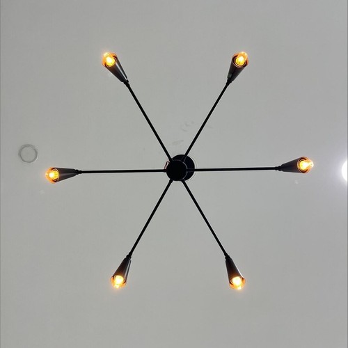 6 Light Matte Black Sputnik Chandelier Modern light Fixture Chandelier Décor.... - Picture 4 of 7