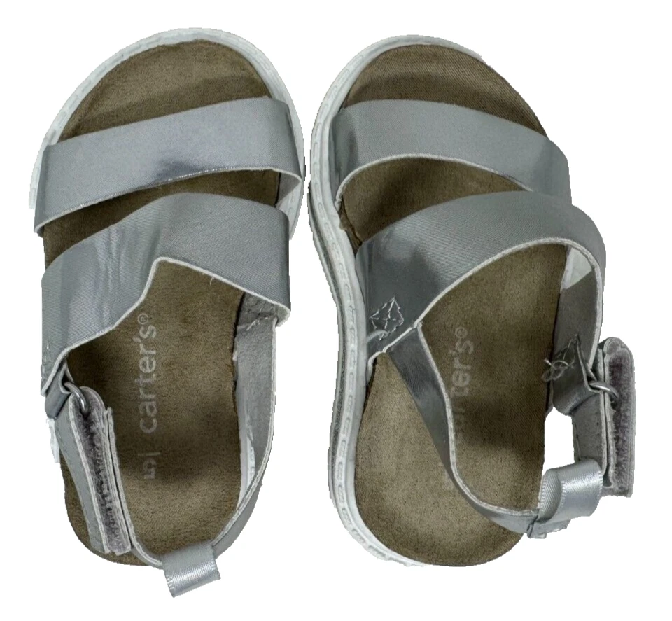 Sandalias Carter's Carlyle Comfort Plateadas Brillantes Talla:5 92U Foto 3 de 4