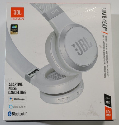 JBL Live 460NC (JBLLIVE460NCWHTAM) Wireless On-Ear Headphones, White