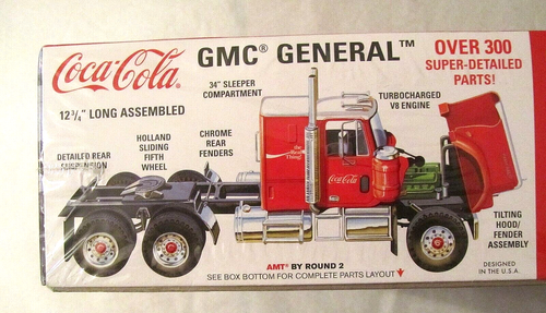 AMT COCA-COLA GMC GENERAL TRUCK TACTOR Plastic Model Kit ~ 1:25 Scale ~ NIP - Picture 2 of 4
