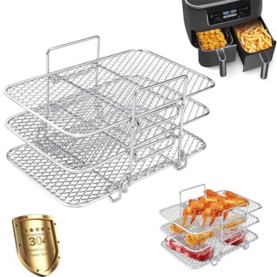 Air Fryer Grillrost Zubehör Edelstahl Heißluftfritteuse Rack für Ninja AF400EU